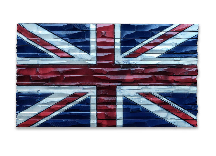 United Kingdom Wood Carved Flag