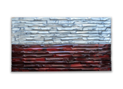 Poland Wood Carved Flag