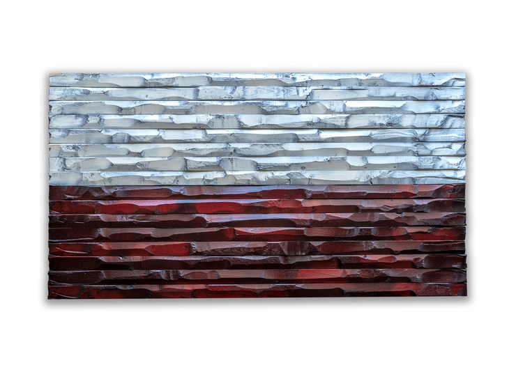 Poland Wood Carved Flag