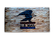 USPS carved wood flag