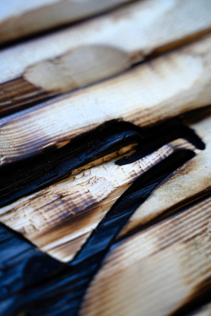 USPS carved wood flag