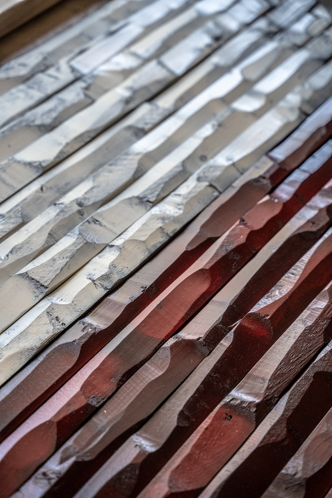 Poland Wood Carved Flag