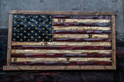 Patriot Edition American Flag with Frontier Style Framing 40x23