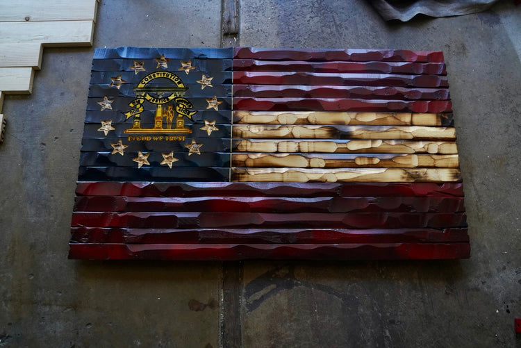 Wood Georgia flag