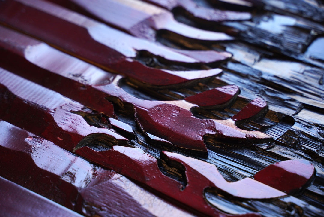Albania Wood Carved Flag