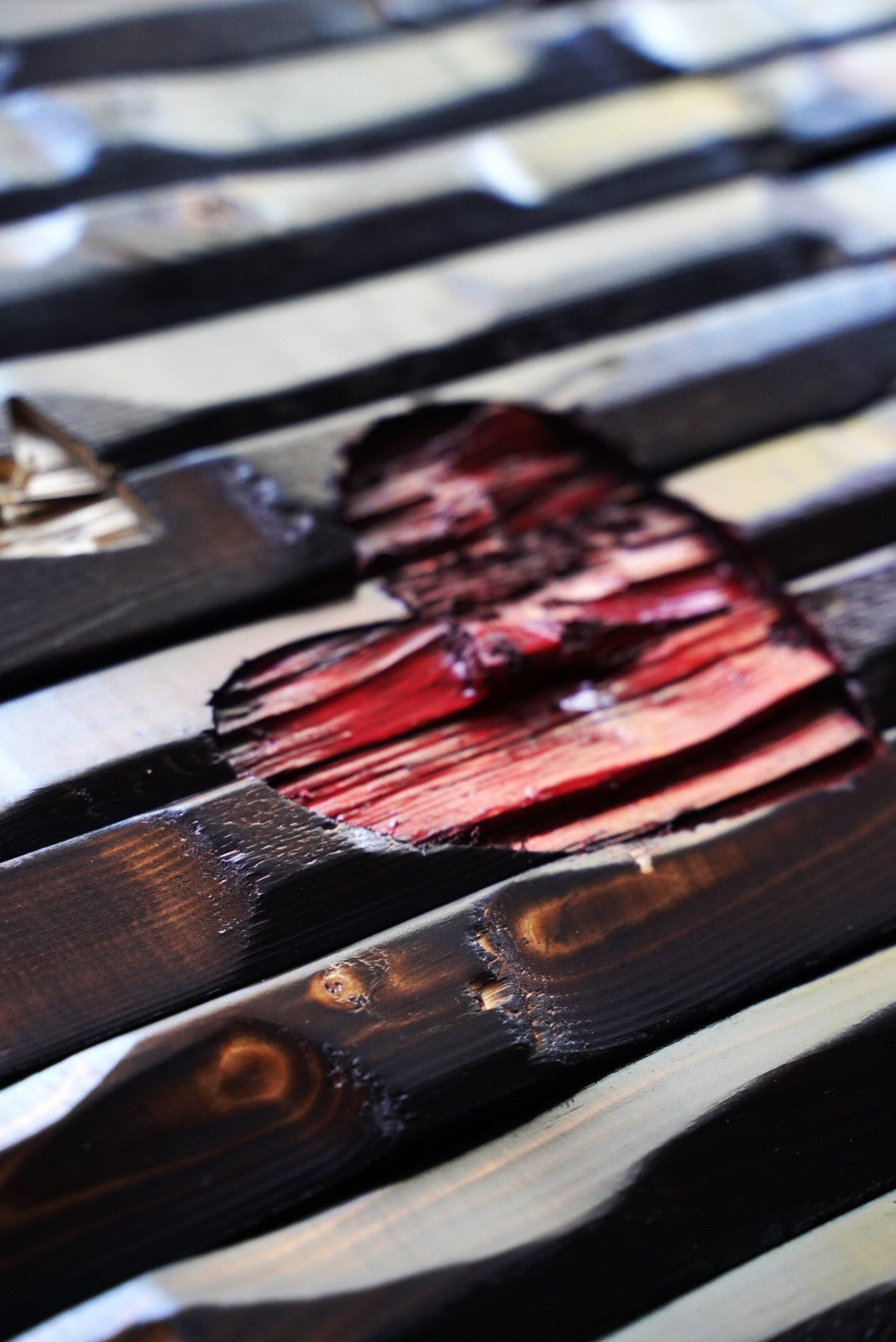 Blackbeard Carved Wood Flag 38x21