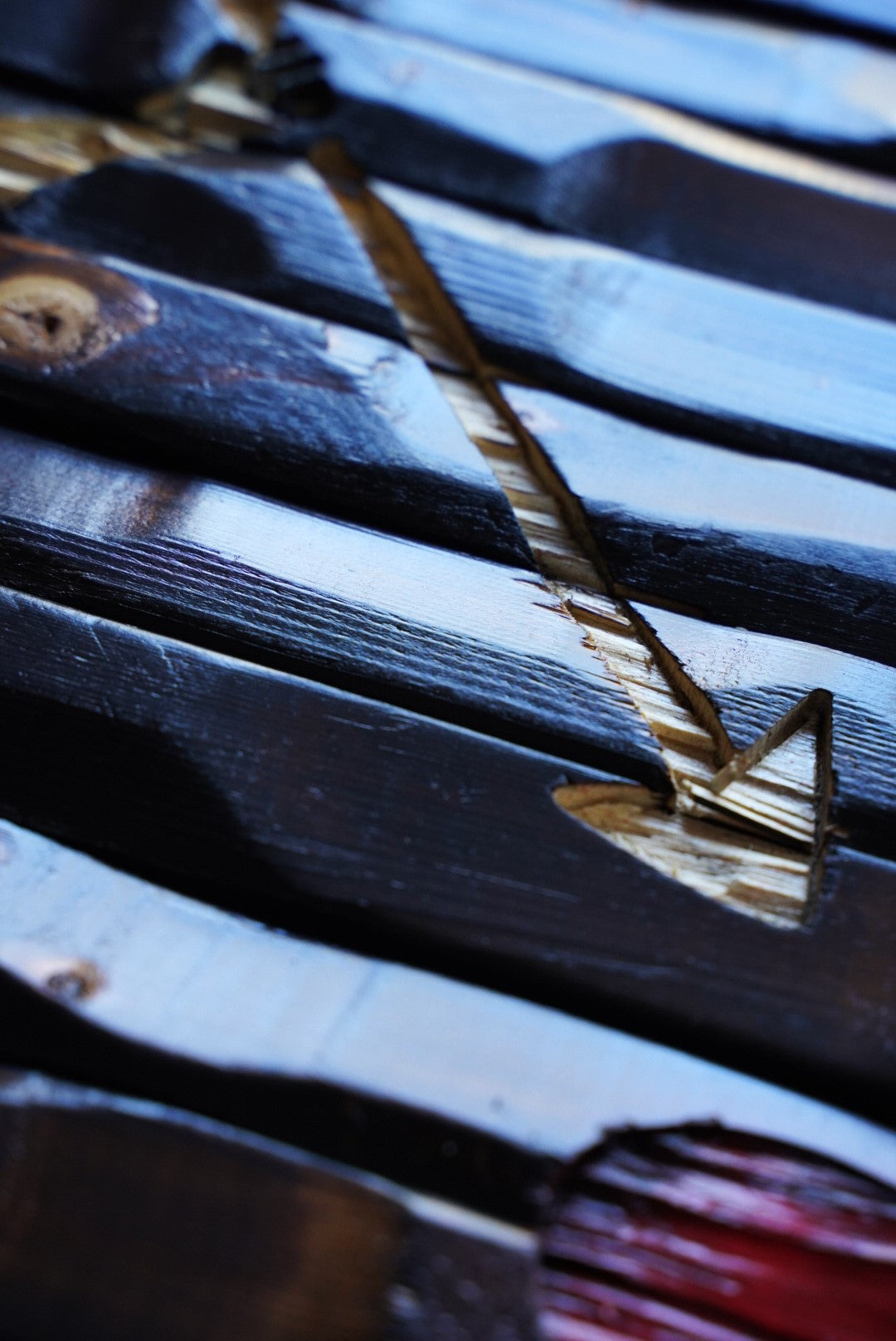 Blackbeard Carved Wood Flag 38x21