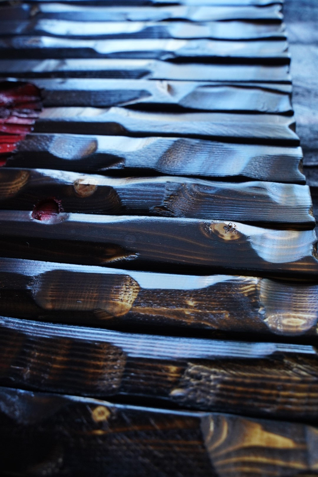 Blackbeard Carved Wood Flag 38x21