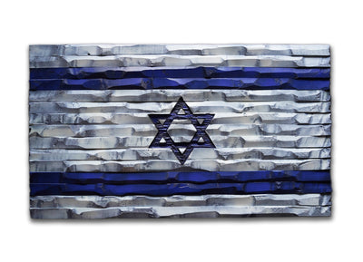 wood israel flag
