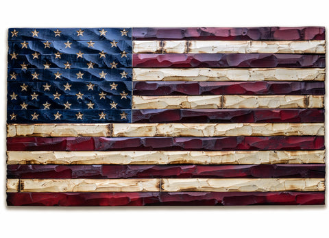 CARVED AMERICAN FLAG
