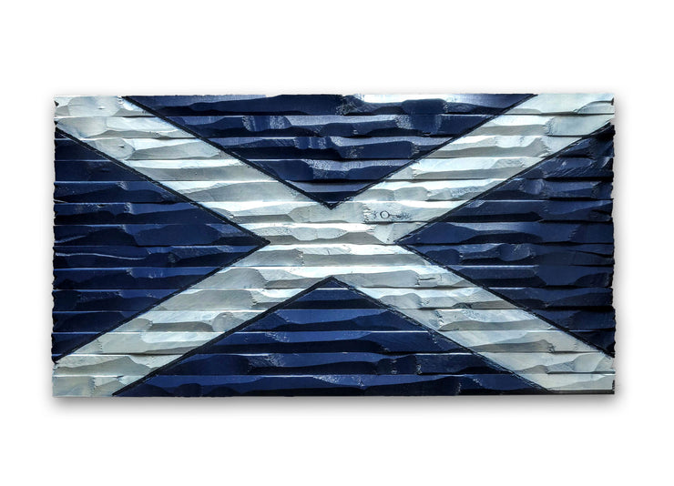 Scotland Wood Carved Flag