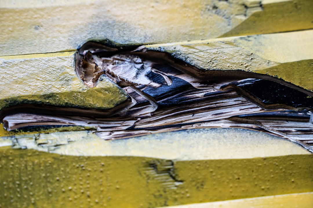 Gadsden "Dont Tread On Me" hand carved banner 59x32