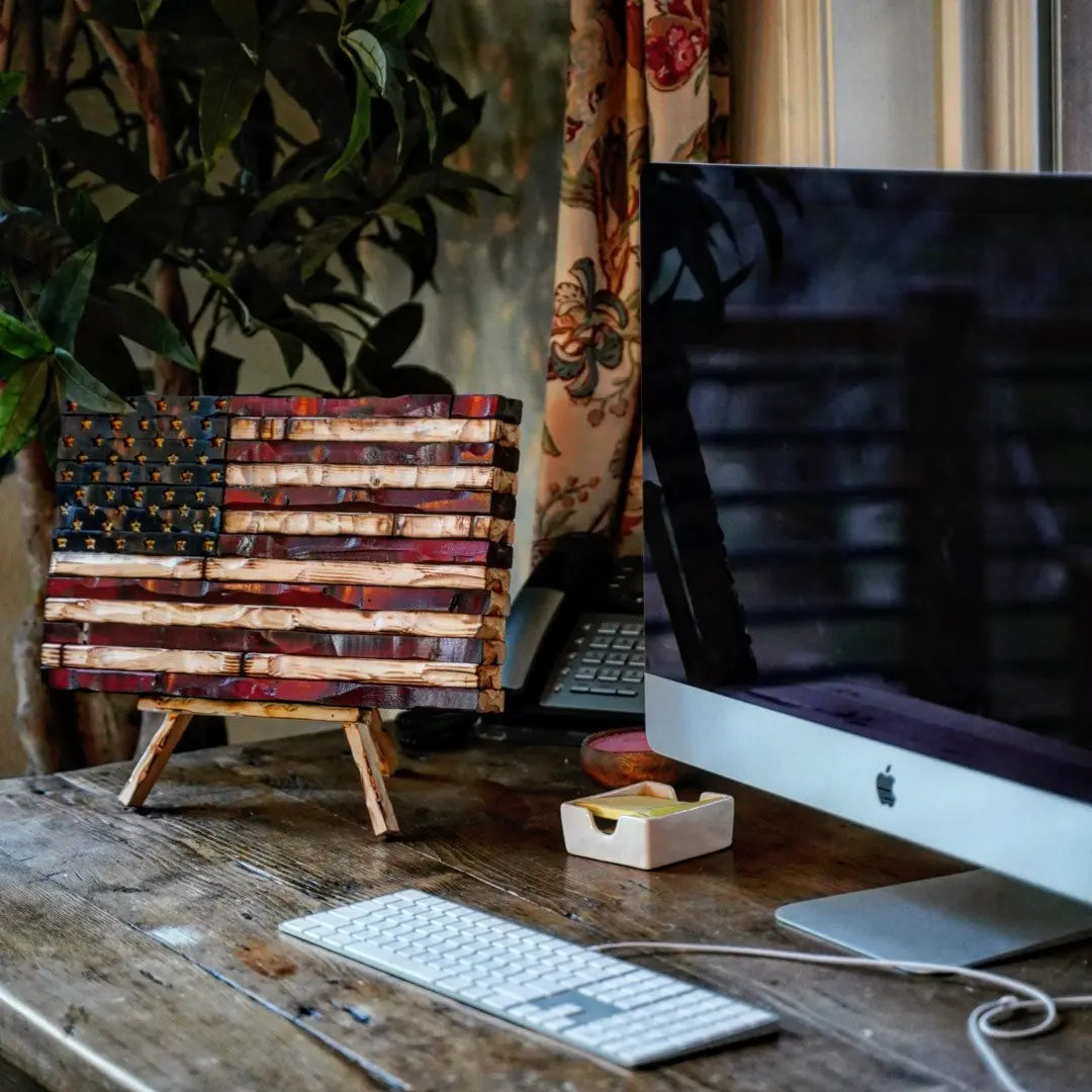 Patriot Edition Hand Carved American Flag 17x9