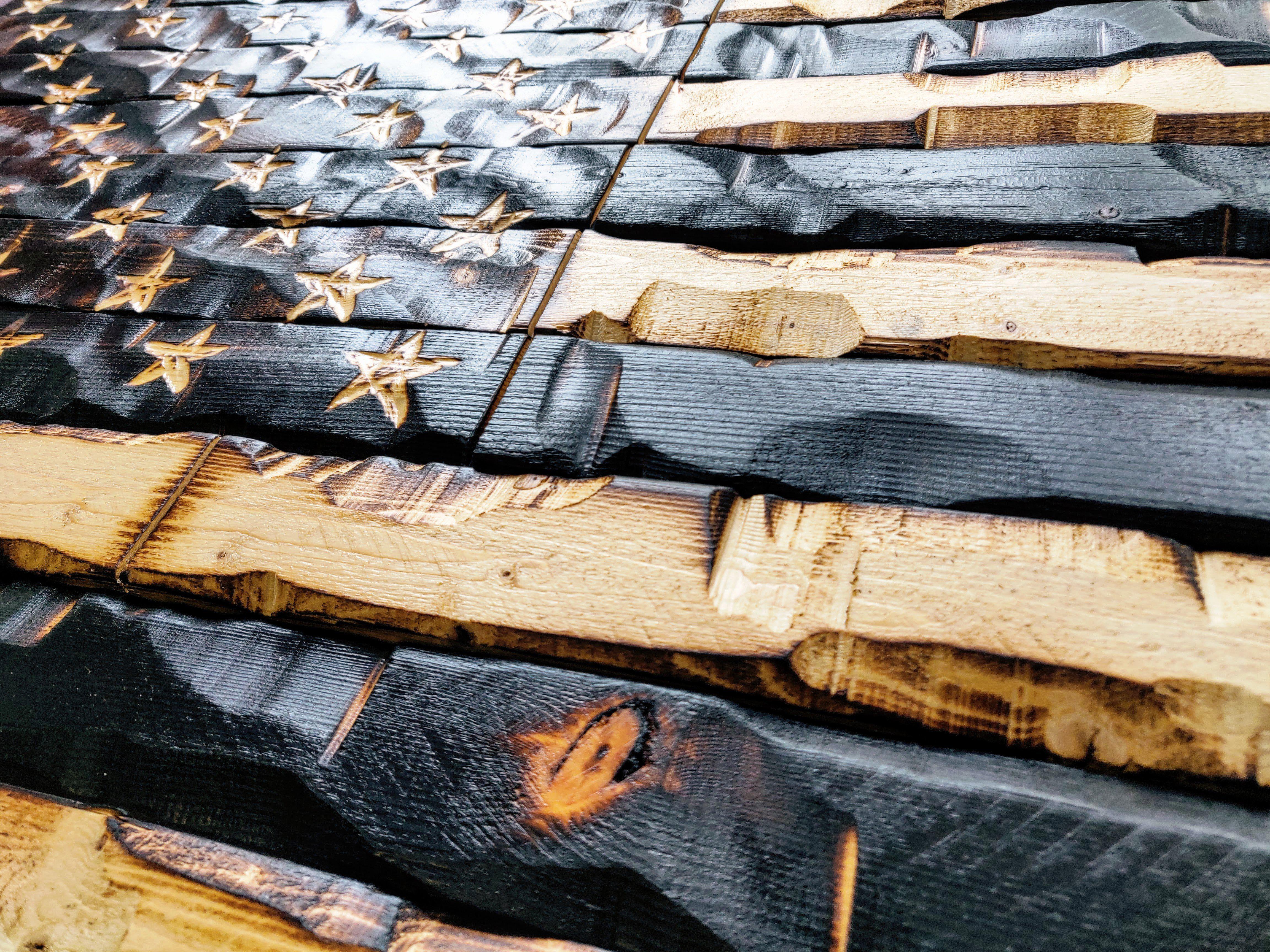 Rustic Wood Burned American Flag 59x32 – THE LEGACY FLAG